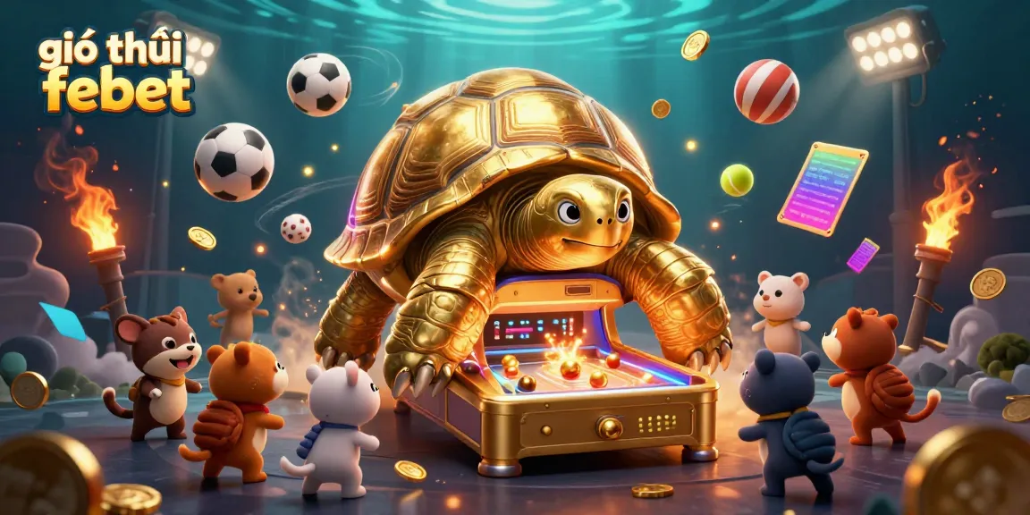 Experience exciting moments with giới thiệu febet featuring a vibrant 3D casino scene filled with games and sports elements.