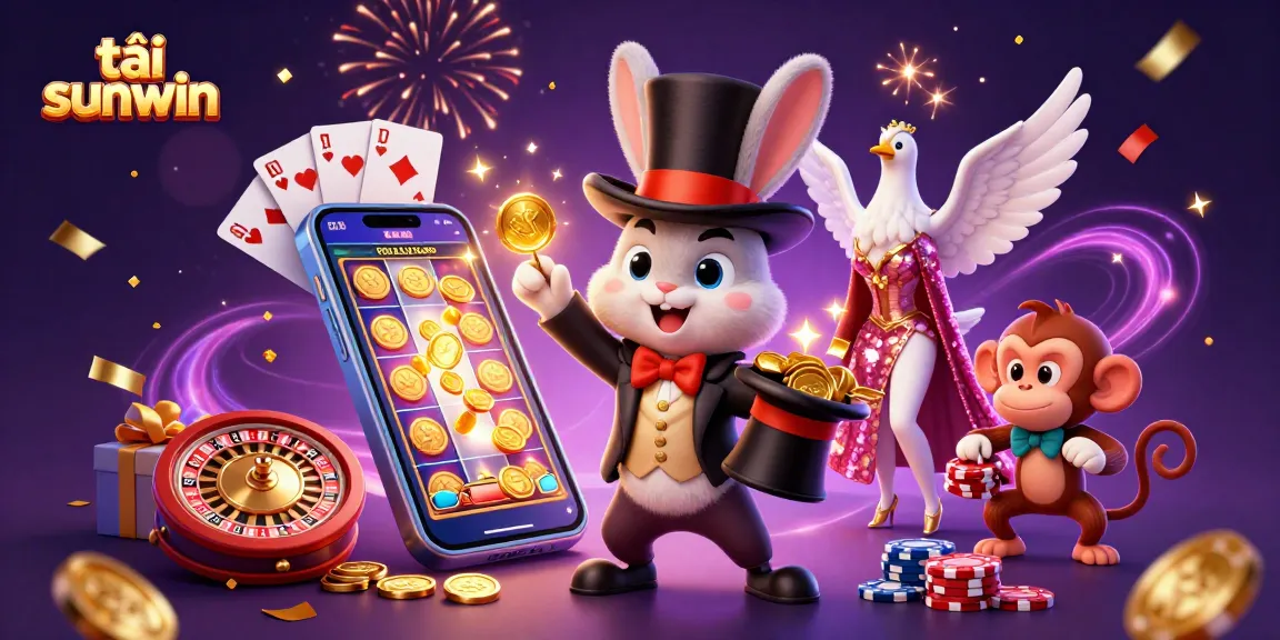 Spin to win with tải sunwin, a lively illustration showcasing gambling excitement and rewards.
