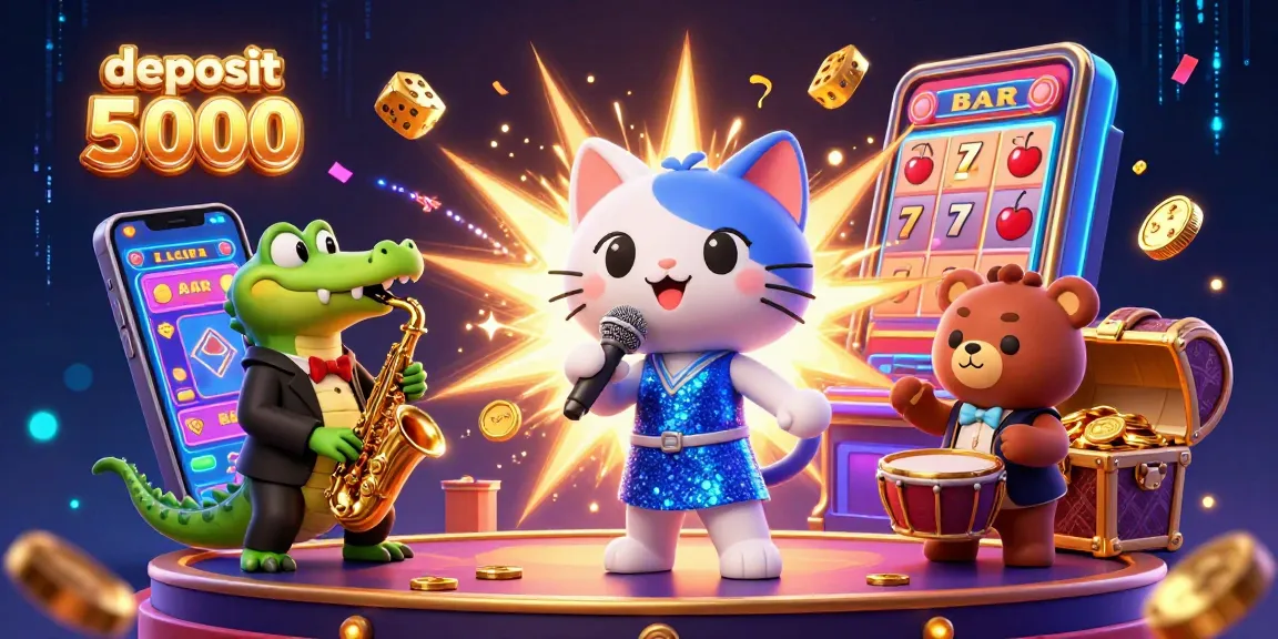 Experience thrilling gameplay with deposit 5000 strategies showcased by colorful casino characters and dynamic elements.
