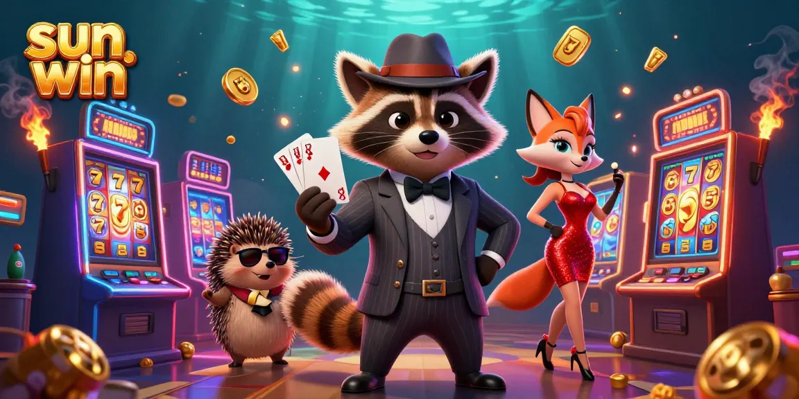 Experience thrilling slots and jackpots at sun win with charming characters in a vibrant casino atmosphere.